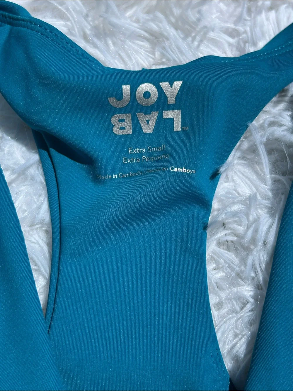 JoyLab Teal Ruched Racerback Sports Bra